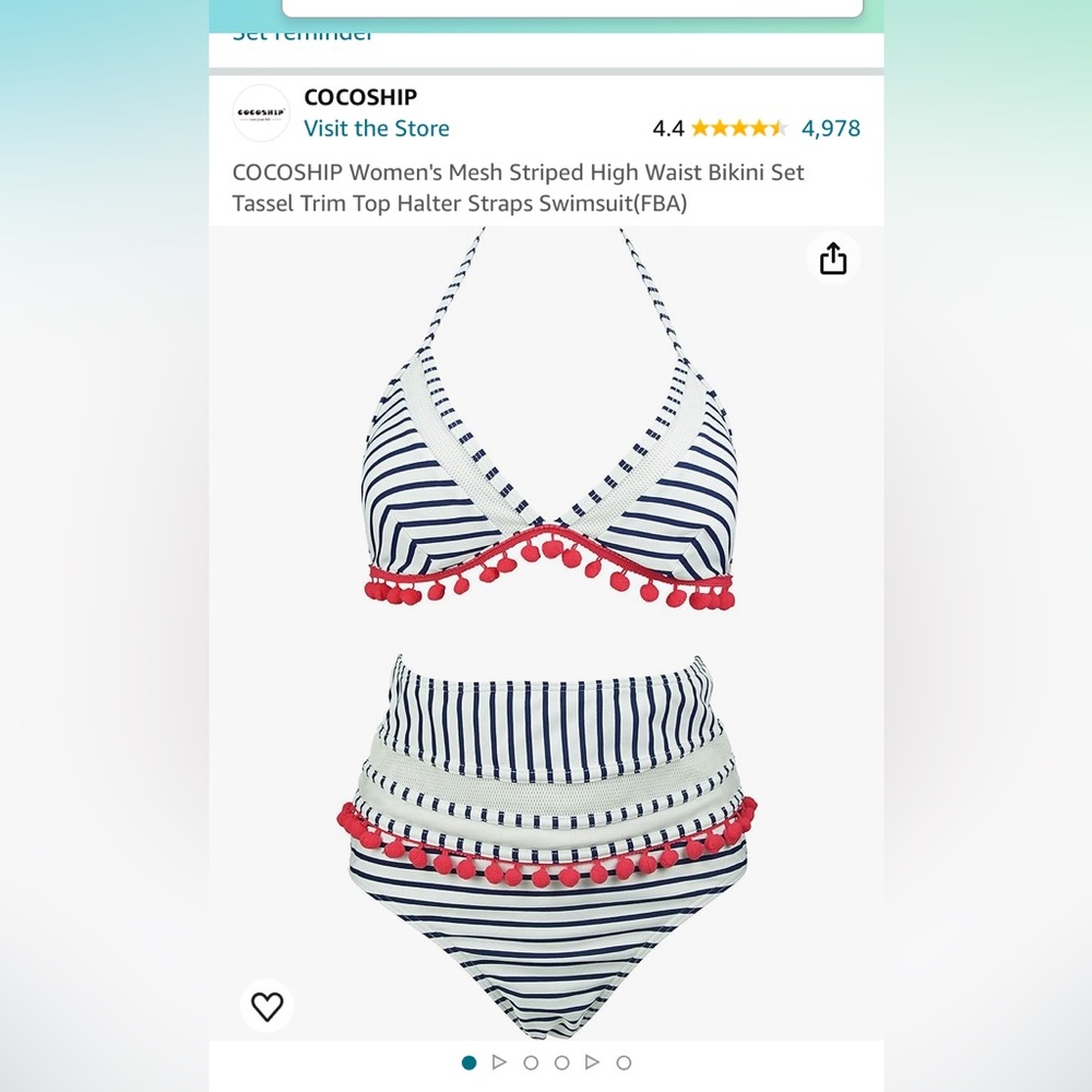 Adorable two piece high waisted bathing suit.